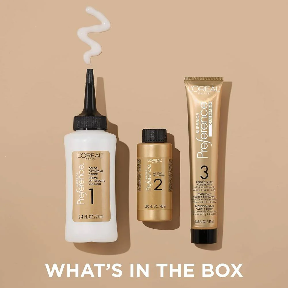 L'Oreal - Paris Superior Preference Fade-Defying + Shine Permanent Hair Color, LB01 Extra Light Ash Blonde, Hair Dye Kit - 12 Pack - Image 3