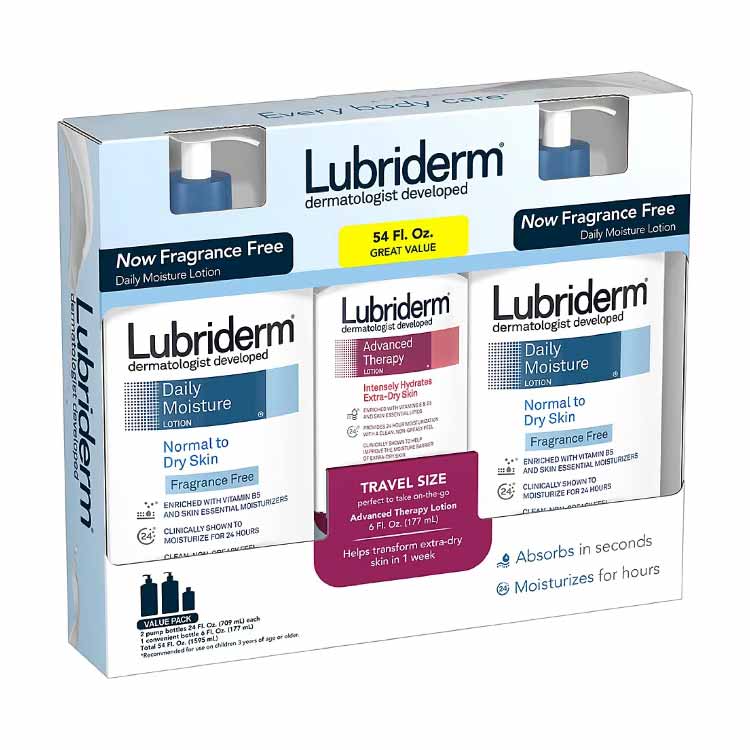 Lubriderm - Daily Moisture Unscented & Advanced Therapy Lotion - 3 Pack - Image 3