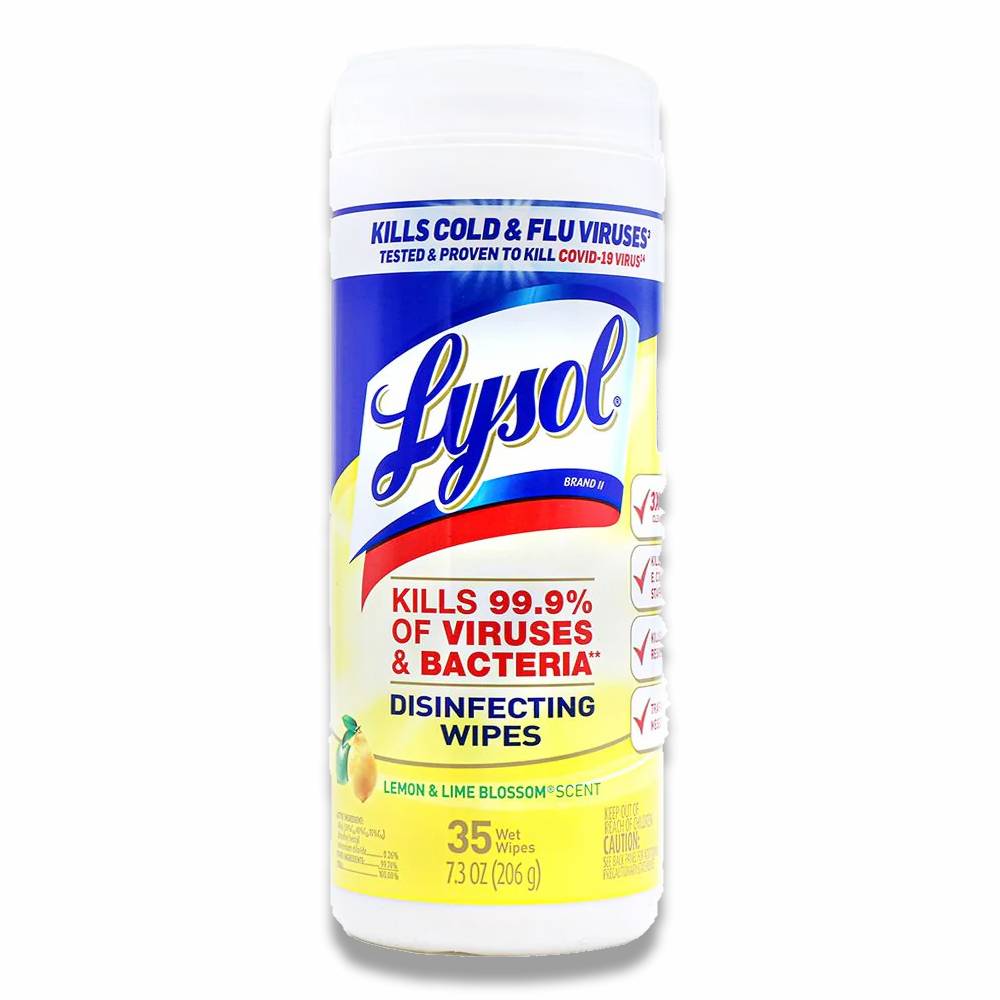 Lysol - Disinfectant Wipes Multi-Surface Antibacterial Cleaning Wipes For Disin, Lemon & Lime Blossom Scent - 35 Ct Each - 12 Pack - Image 2
