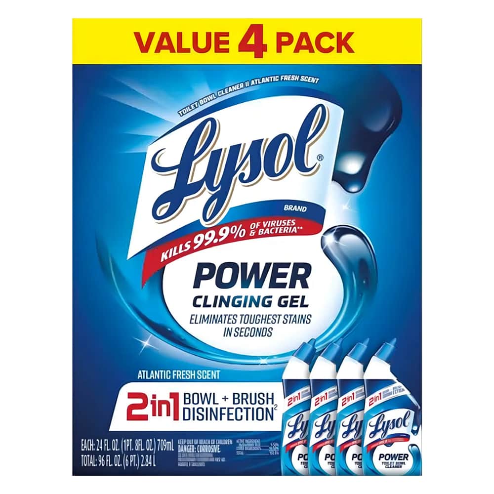 Lysol Power Toilet Bowl Cleaner Gel Atlantic Fresh 24 fl oz – 4 Pack - Image 2