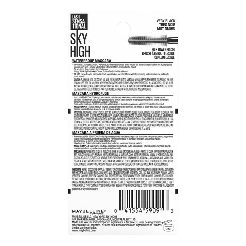 Maybelline - Lash Sensational Sky High Lengthening Mascara, Waterproof Very Black - 0.2 Oz - 24 Pack - Image 3