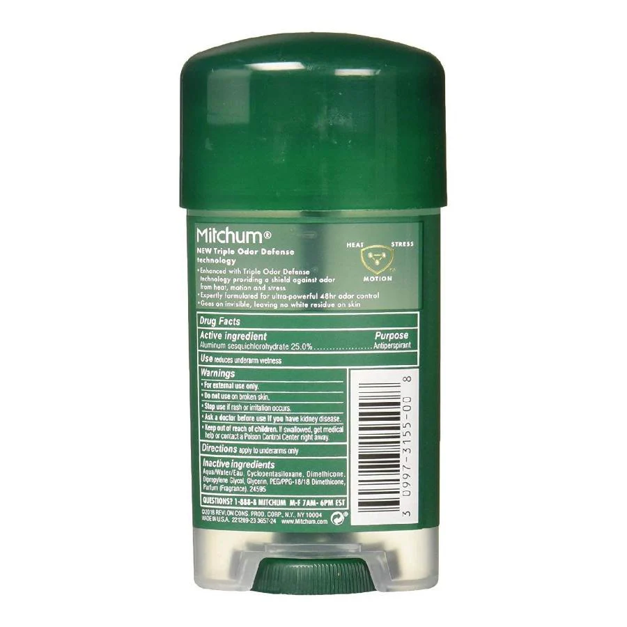 Mitchum Men Clear Gel Antiperspirant Deodorant, Unscented - 2.25 Oz - 24 Pack - Image 3