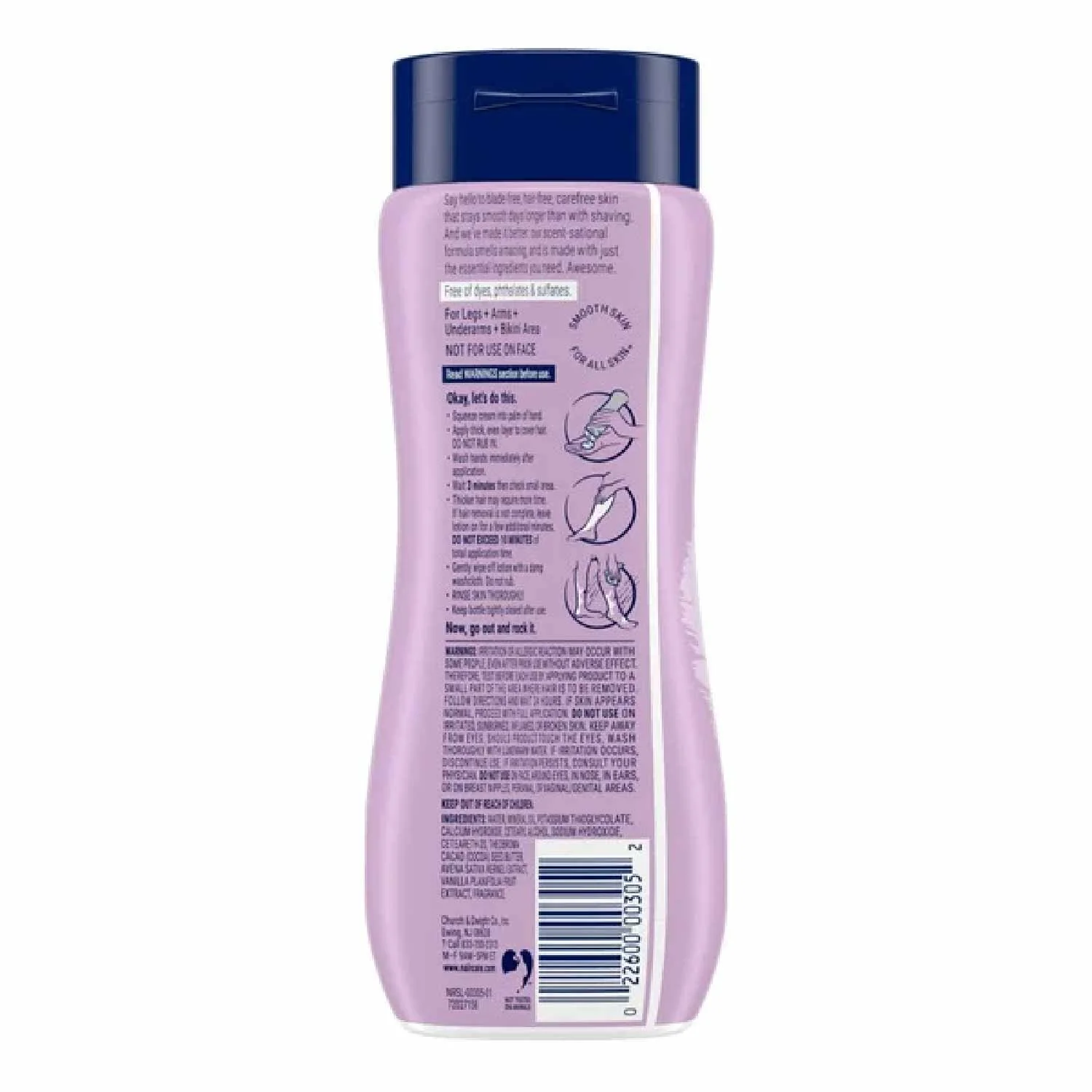 Nair - Body Cream, Hair Remover, Nourishing Oat Milk & Vanilla 7.9 Oz - 12 Pack - Image 3