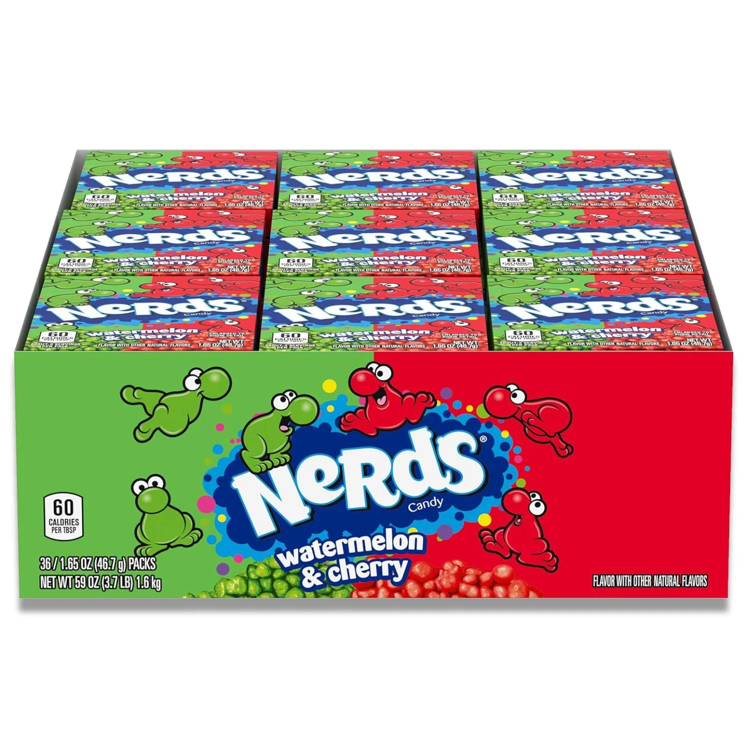 Nerds - Watermelon and Wild Cherry Candy - 1.65 Oz - 36 ct - 10 Pack - Image 2