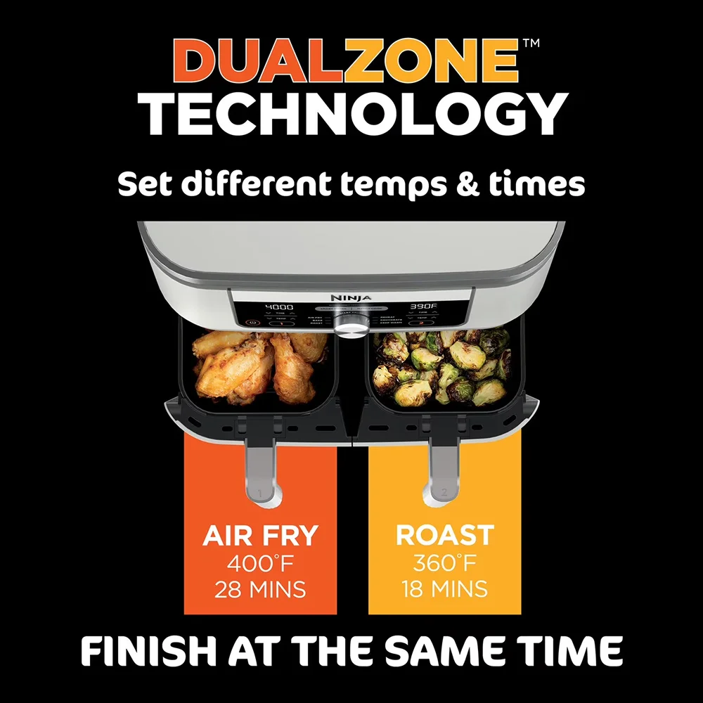 Ninja Foodi 6-in-1, 8 Quart 2-Basket Air Fryer with DualZone Technology - Image 4