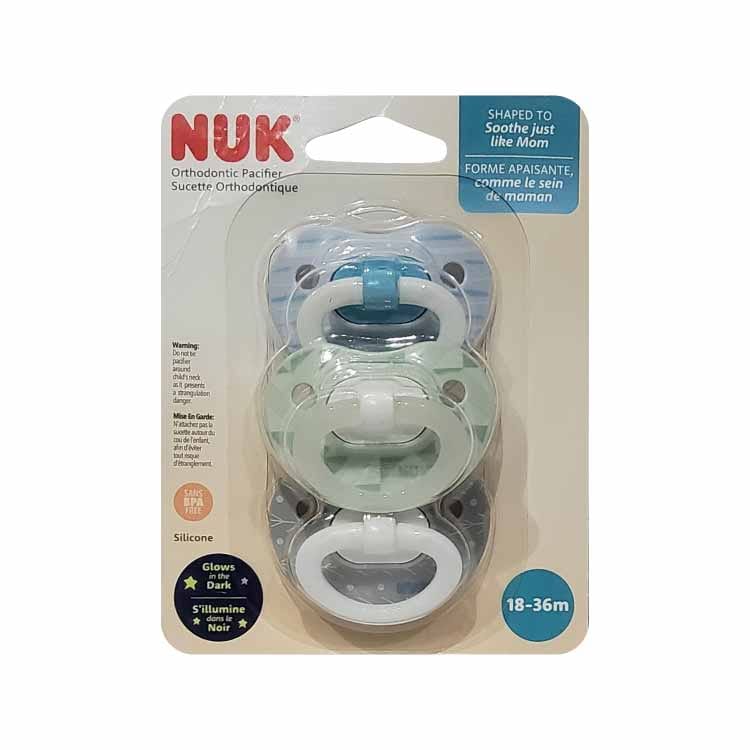 NUK - Orthodontic Pacifier Neutral, Glows in The Dark, Value Pack - 3 Count - 12 Pack - Image 2