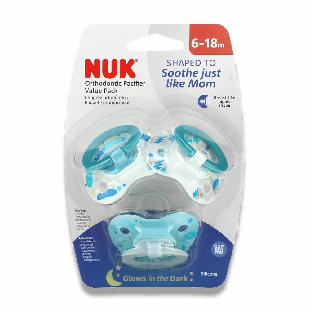 NUK - Orthodontic Pacifier Value Pack, 6-18 Months, Variety Colors - 3 Count - 12 Pack - Image 2