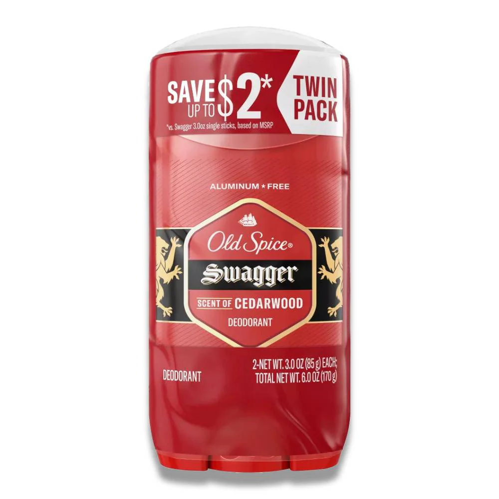 Old Spice - Deodorant for Men, Red Collection Swagger, Twin Pack - 3 Oz - 6 Pack - Image 2
