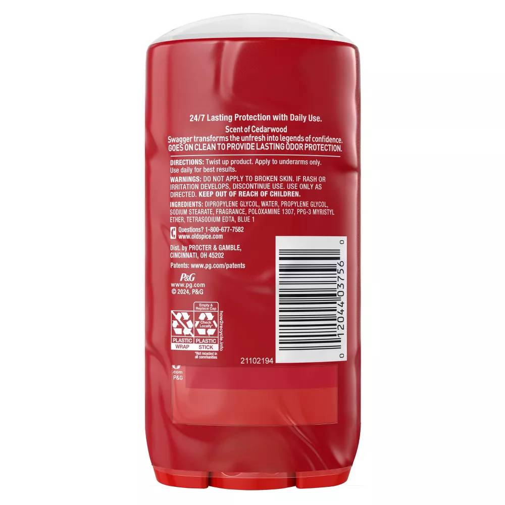 Old Spice - Deodorant for Men, Red Collection Swagger, Twin Pack - 3 Oz - 6 Pack - Image 3
