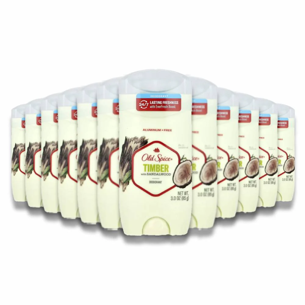 Old Spice - Deodorant for Men, Timber with Sandalwood Scent - 3.0 Oz - 12 Pack