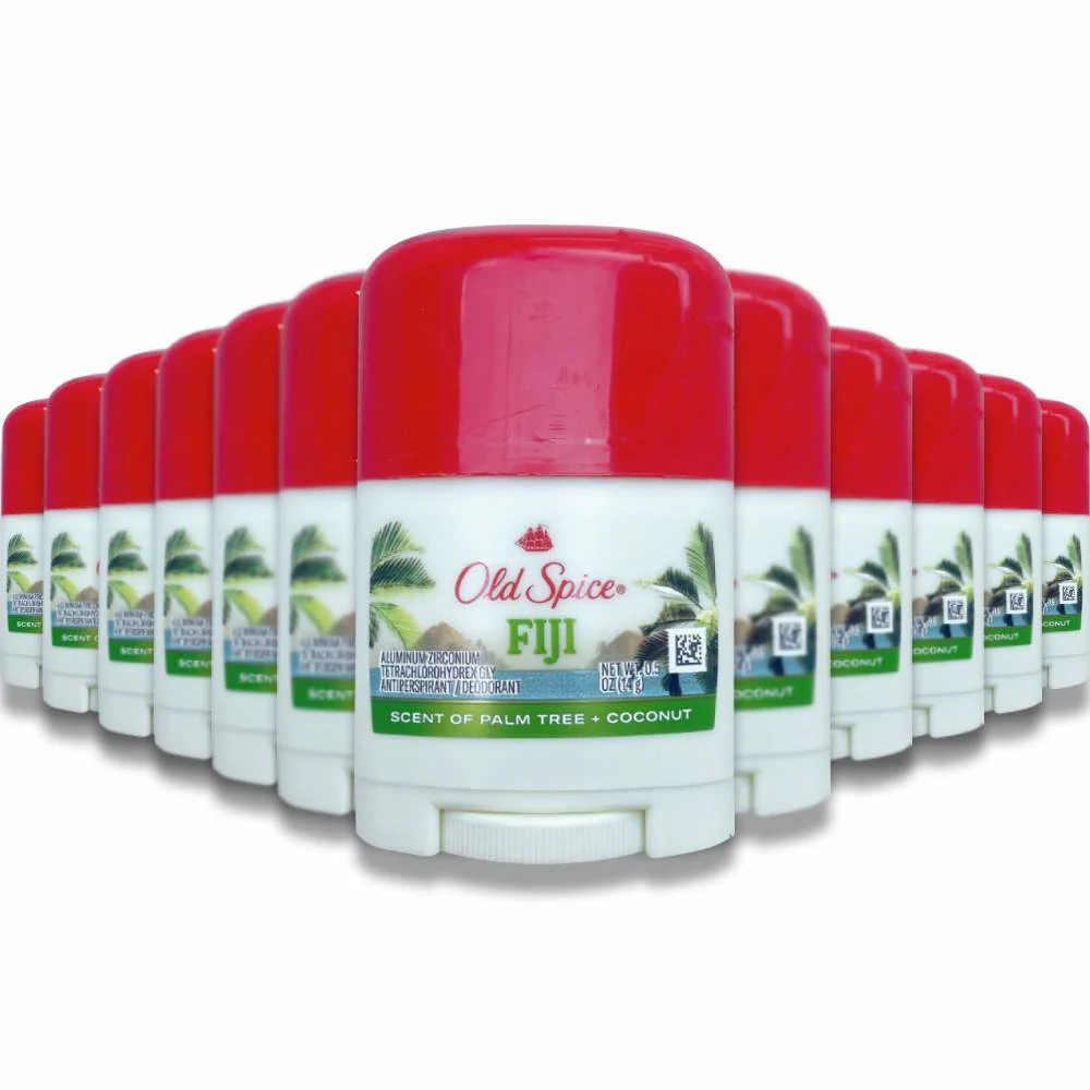 Old Spice - Fiji Antiperspirant Deodorant for Men, Trial Size, Lavender/Coconut Scent - 0.5 Oz - 24 Pack