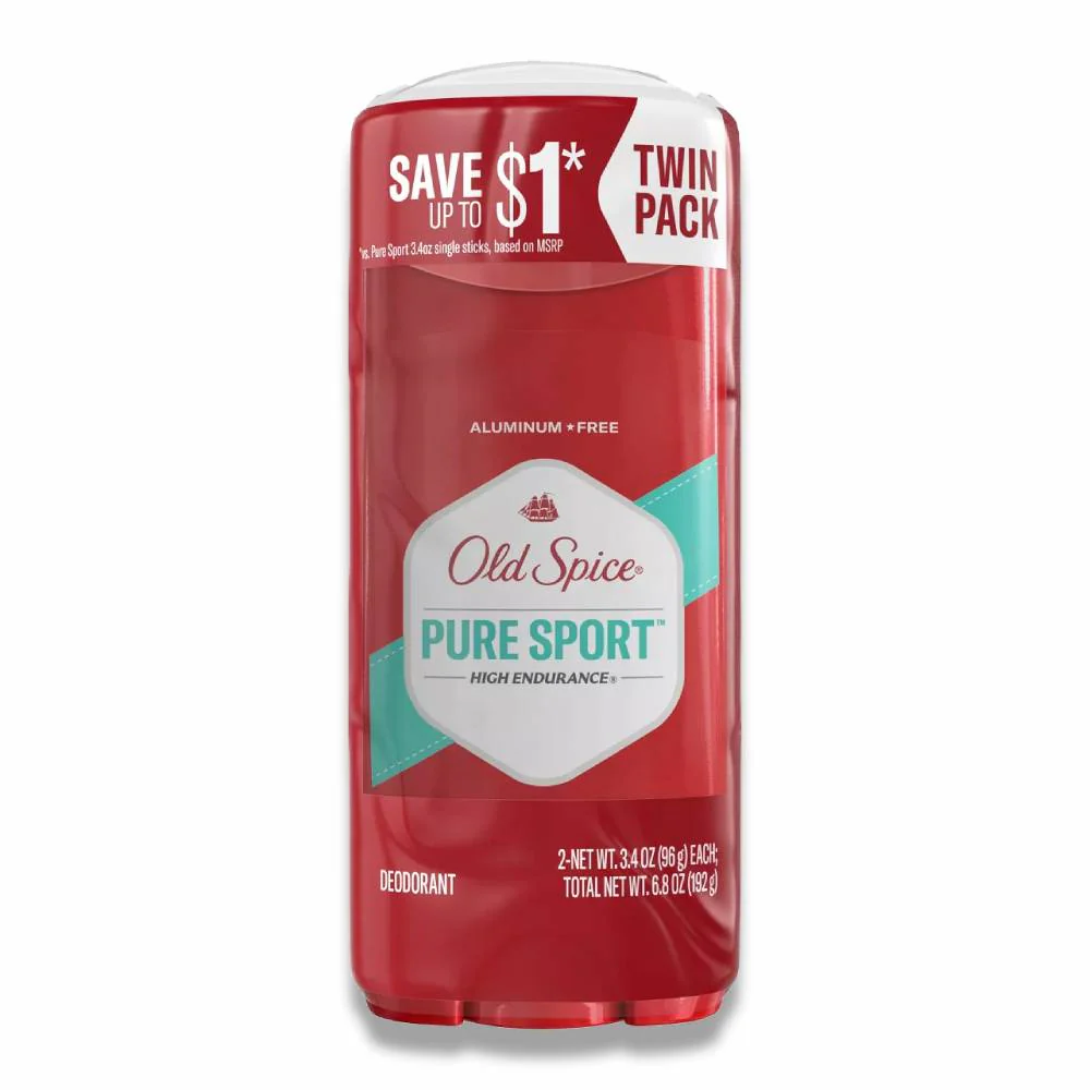 Old Spice - High Endurance Deodorant for Men, Aluminum Free, Pure Sport, Twin Pack - 3.4 Oz - 6 Pack - Image 2