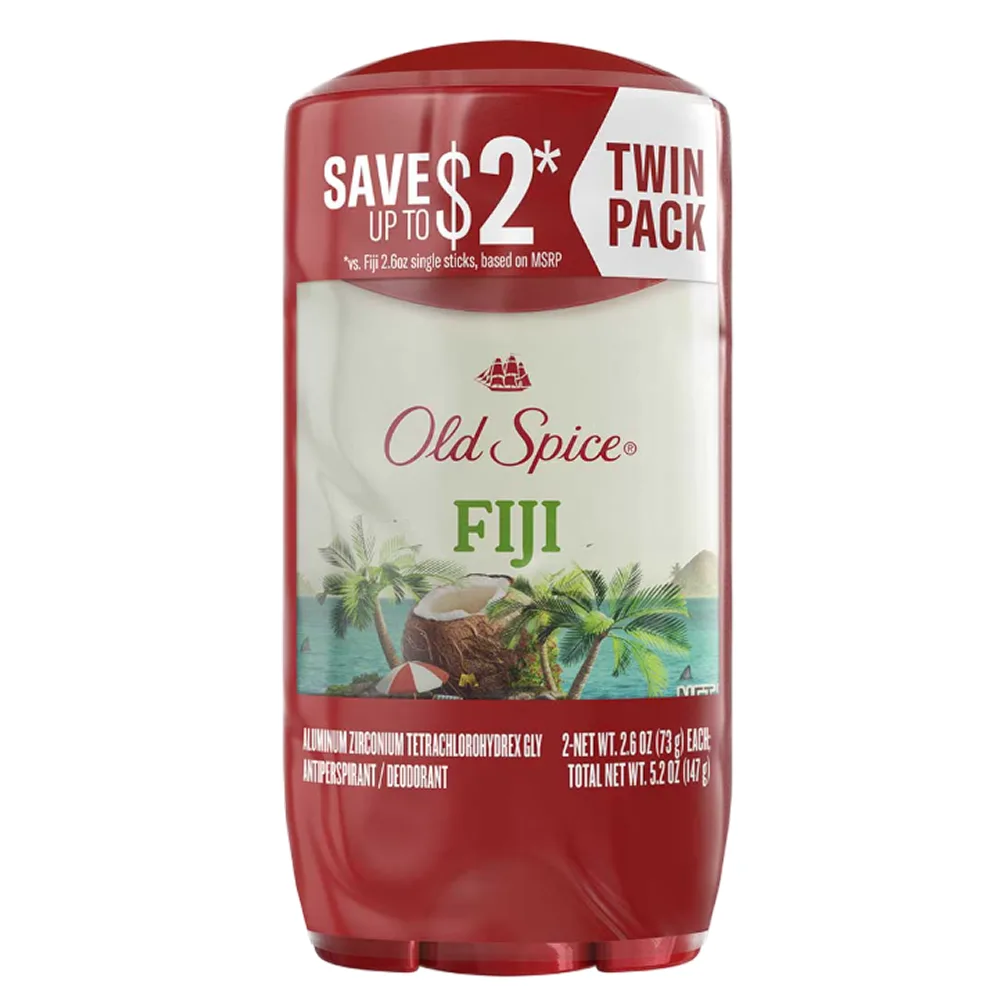 Old Spice -  Men's Fiji with Palm Tree Antiperspirant & Deodorant, Twin Pack - 2.6 Oz - 6 Pack - Image 2
