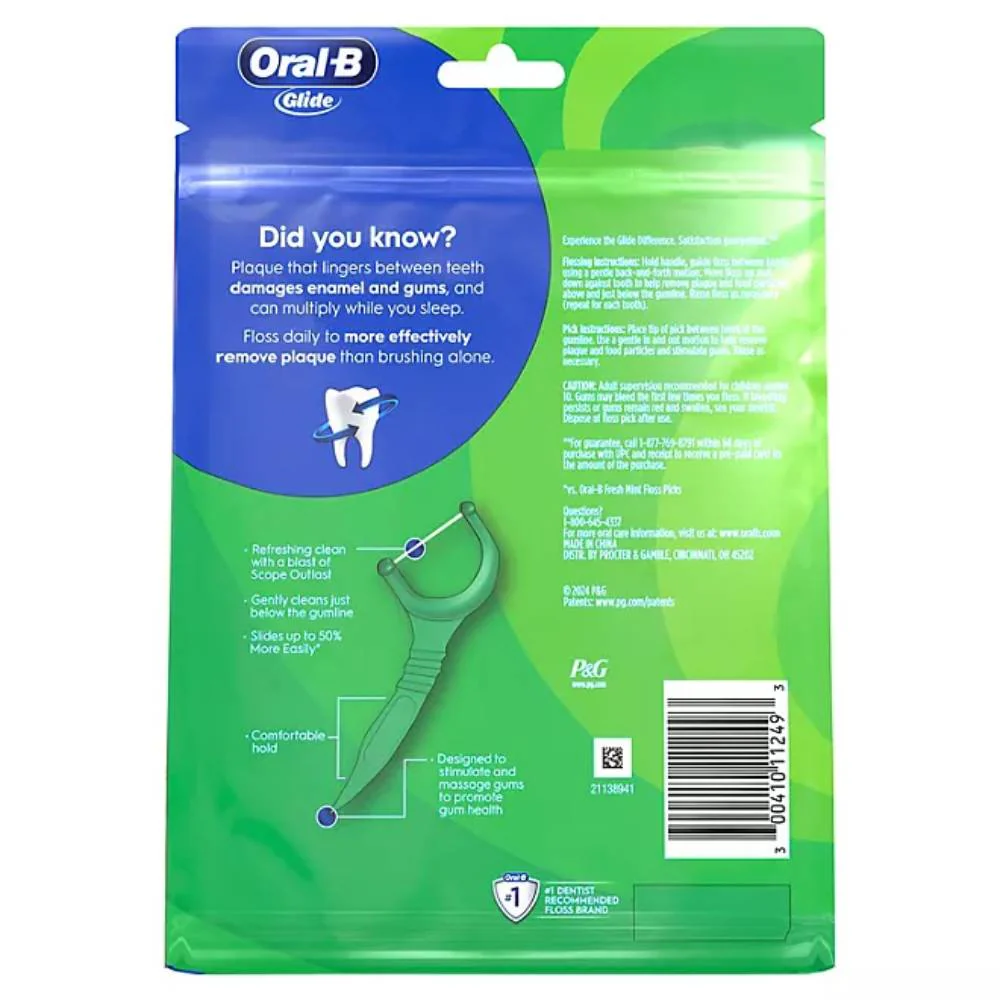 Oral-B Glide Floss Picks, Scope Outlast - 300 Ct - Image 2