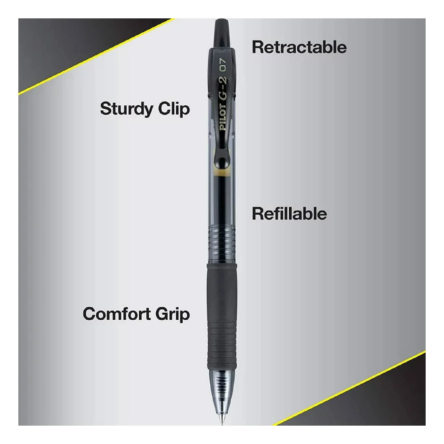 Pilot G2 Retractable Premium Gel Ink Roller Ball Pens, Fine Point, Black Ink 5 ea - 48 Pack - Image 3