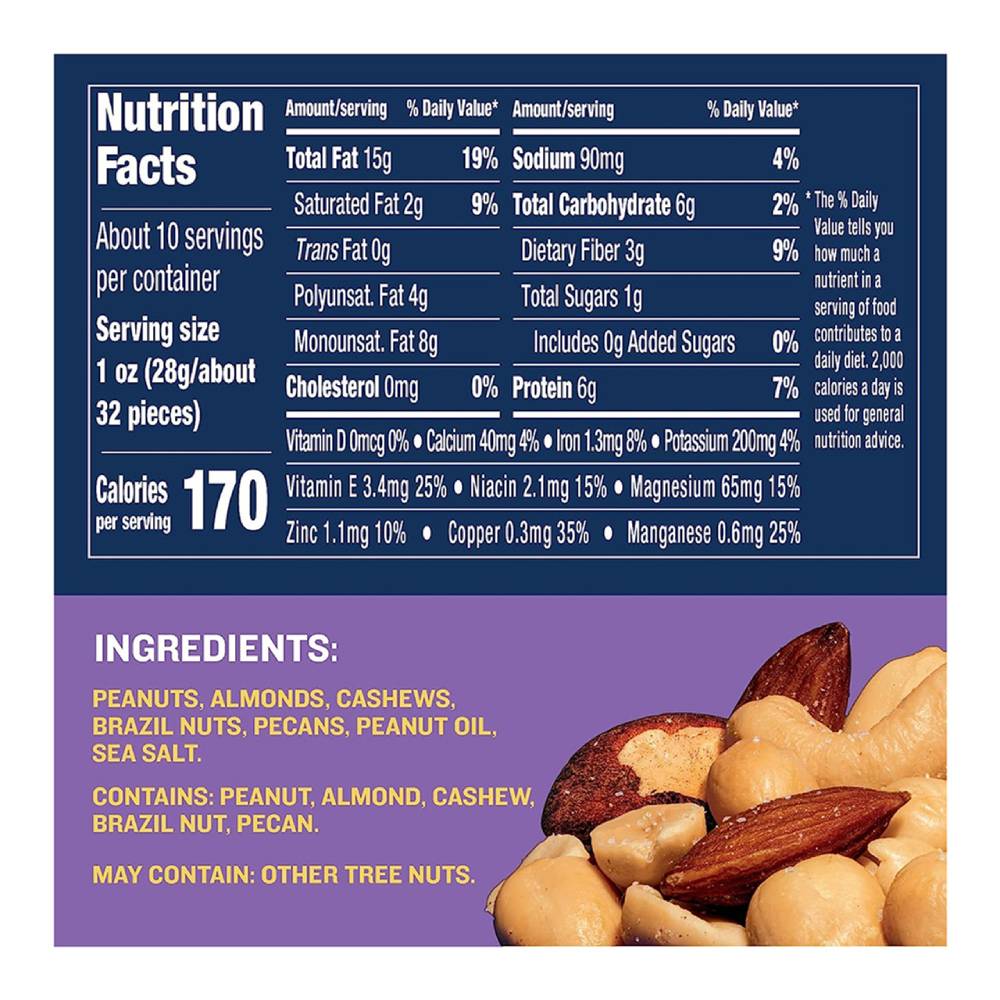 Planters Nuts - Salted Mixed Nuts, Party Snacks - 10.3 Oz - 3 Pack - Image 3