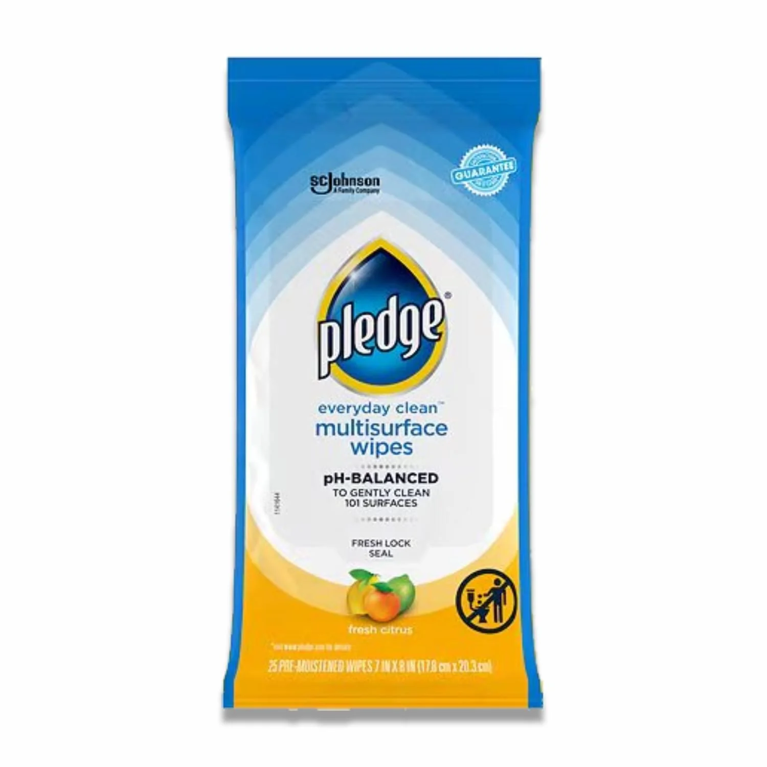 Pledge - Multi-Surface Furniture Polish Wipes, Cleans and Protects, Fresh Citrus - 25 Ct - 12 Pack - Image 2
