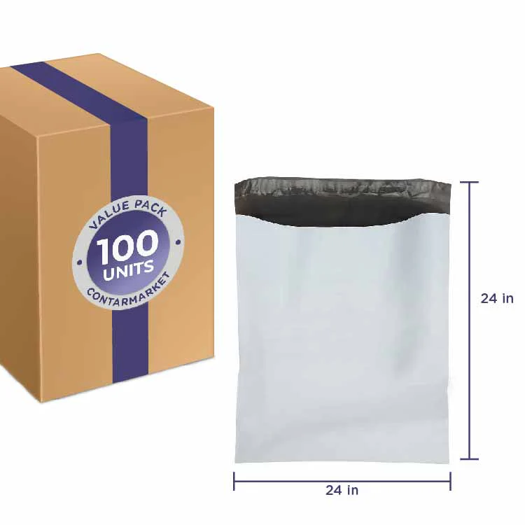 Poly Mailers 2.5MIL, Size 24''x 24'' inches - 100 Pack