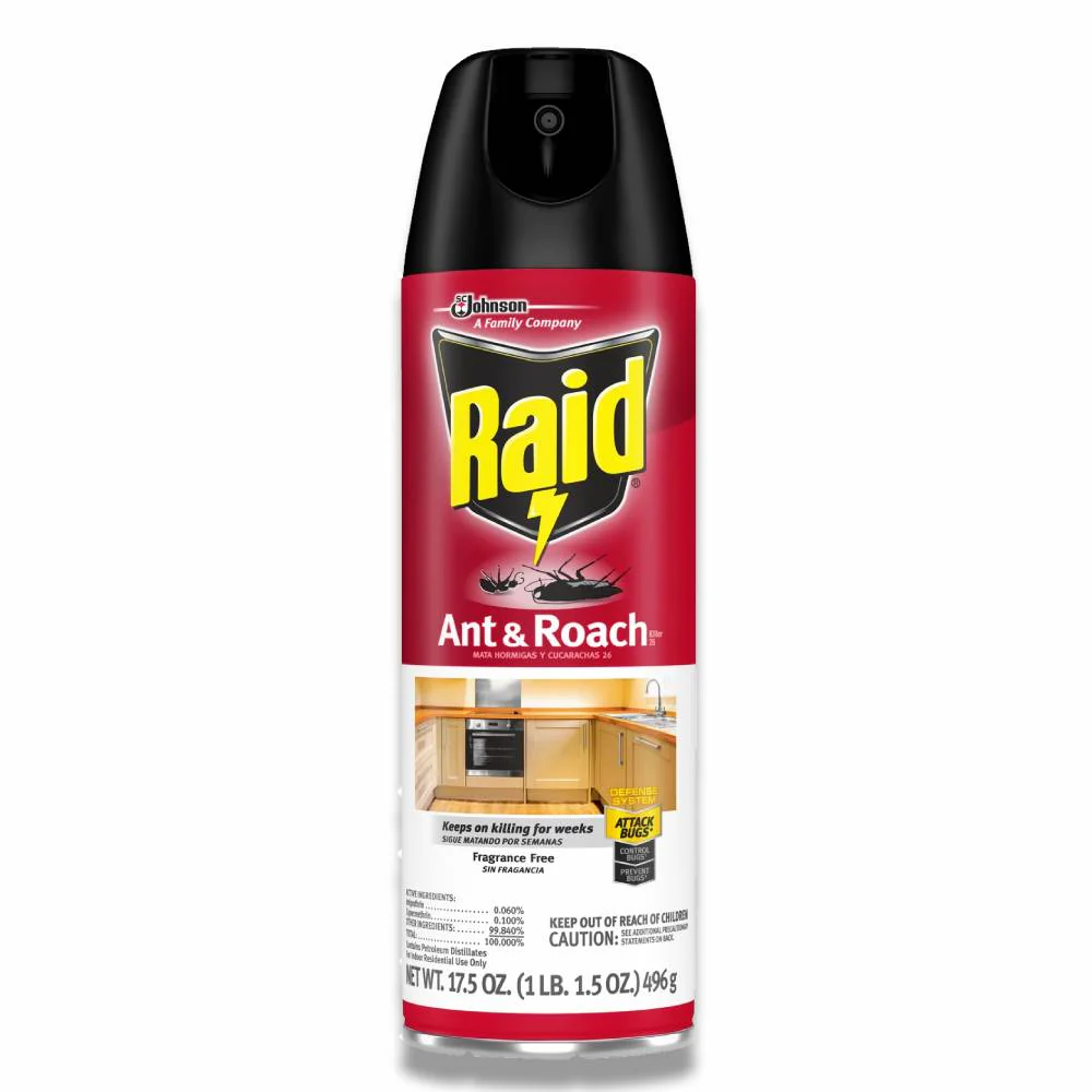 Raid - Ant And Roach Killer Aerosol Spray, Fragance Free - 17.5 Oz - 12 Pack - Image 2