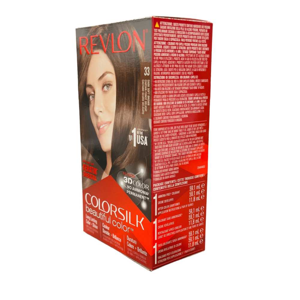 Revlon ColorSilk Hair Color - #33 Dark Soft Brown - 12 Pack - Image 3