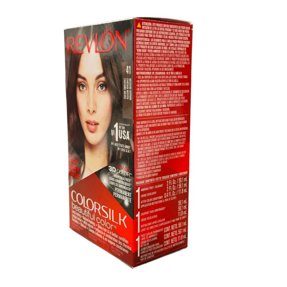 Revlon ColorSilk Hair Color -  #41 Medium Brown - 12 Pack - Image 3