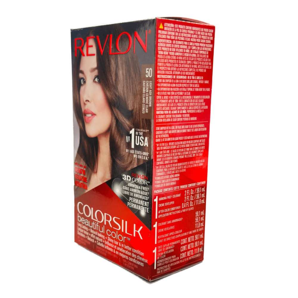 Revlon ColorSilk Hair Color -  #50 Light Ash Brown - 12 Pack - Image 4