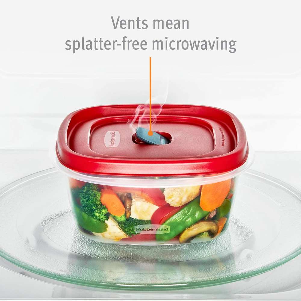 Rubbermaid - Easy Find Vented Lid 7-Cup Food Storage Container - 3 Pack - Image 4