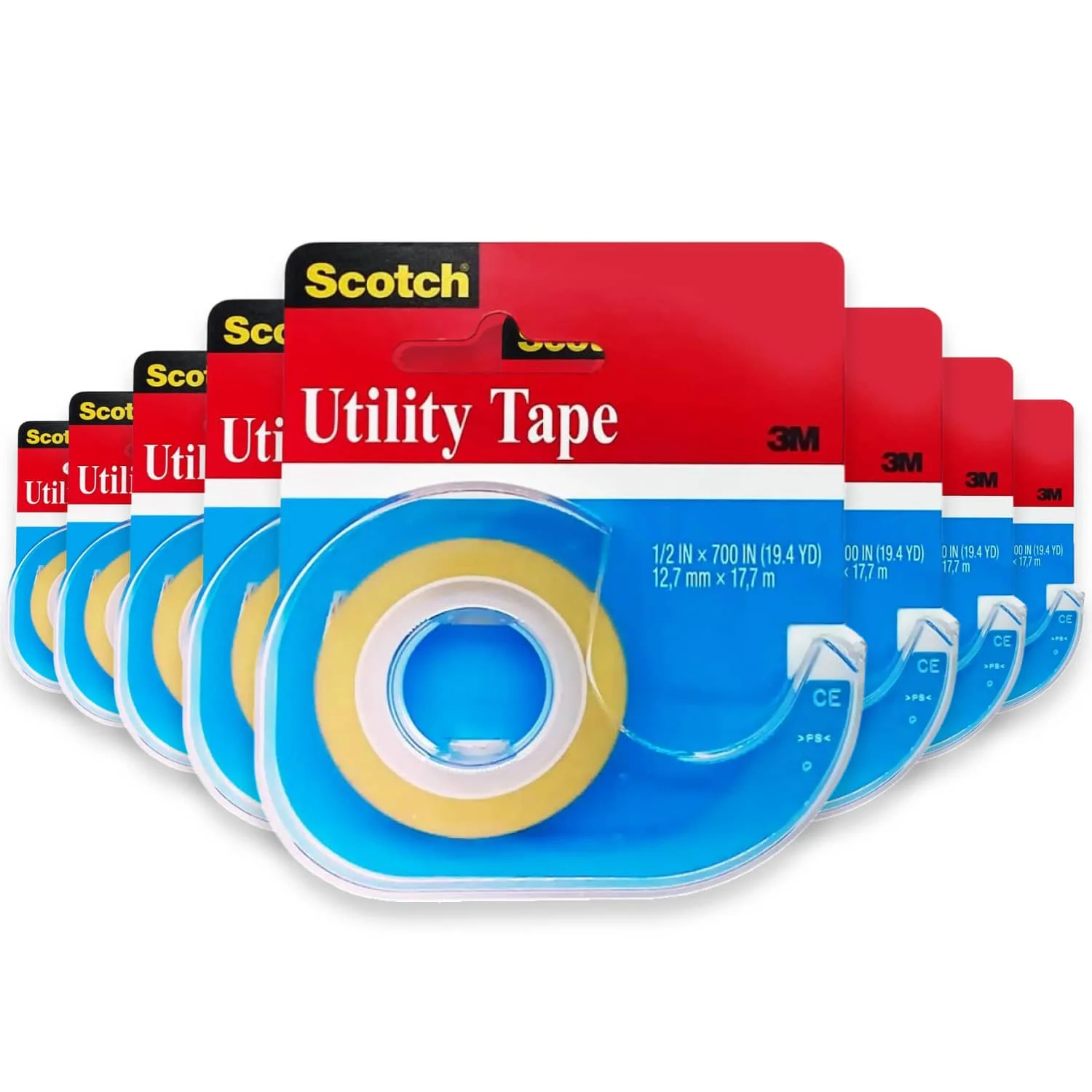 Scotch 3M Utility Tape, 1/2 in x 700 in with Dispenser – 8 Pack