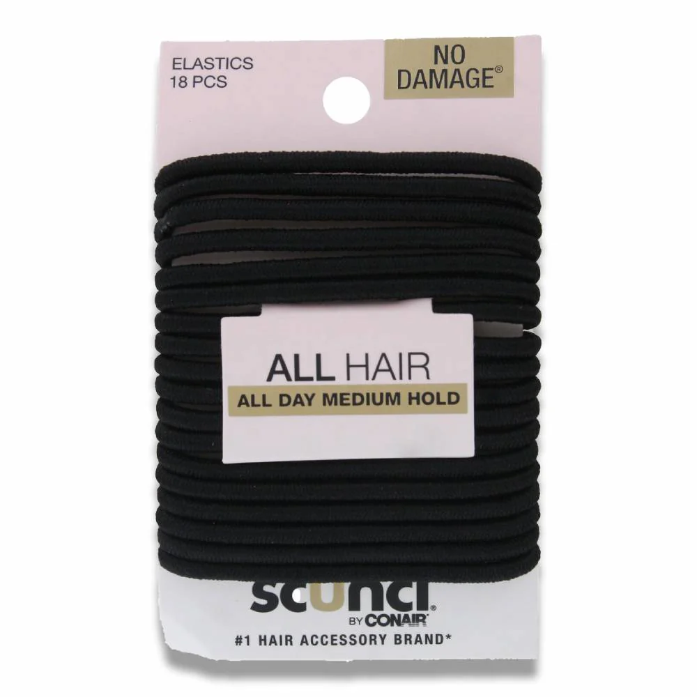 Scunci - Comfortable All Day Medium Hold, Black 18 ct - 48 Pack - Image 3