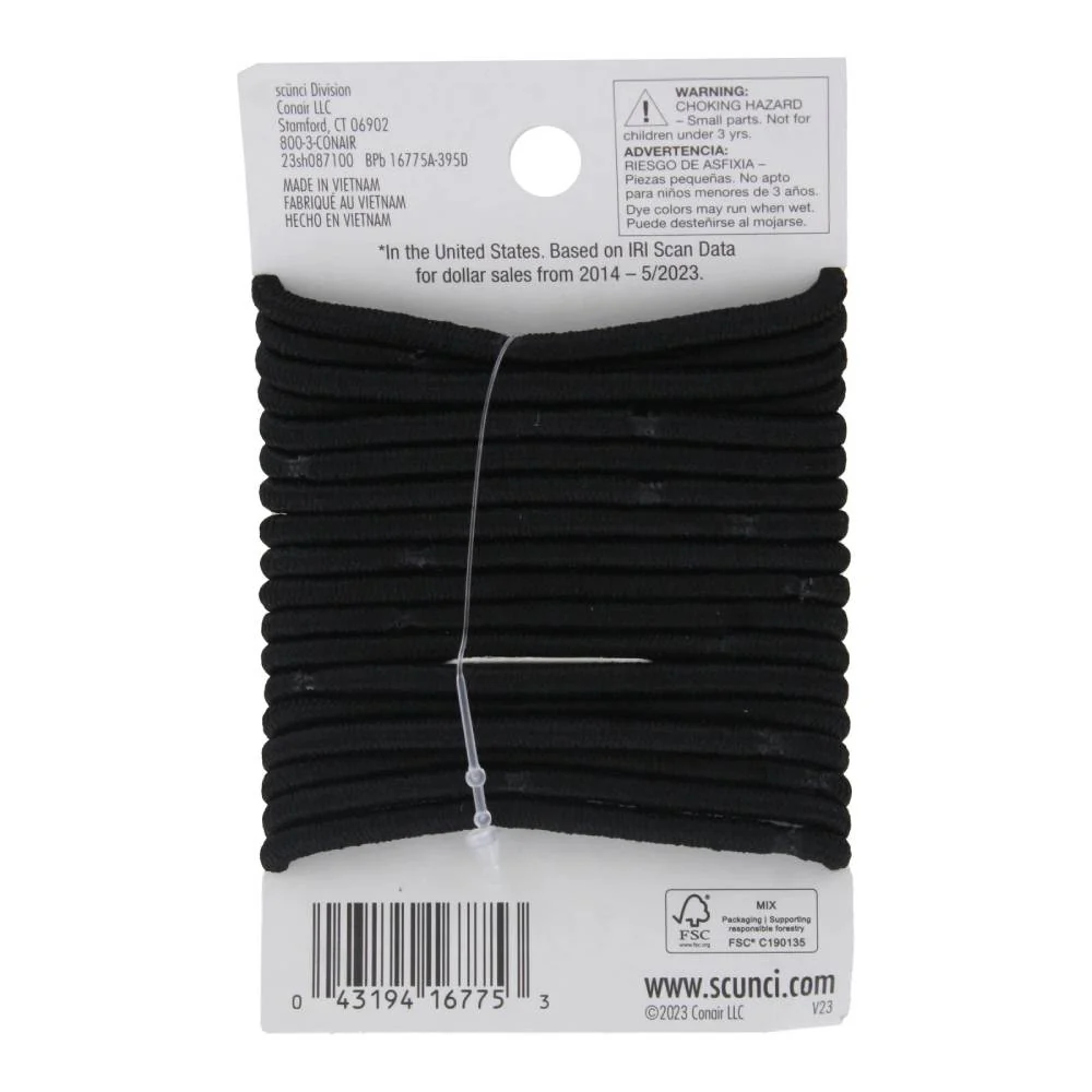 Scunci - Comfortable All Day Medium Hold, Black 18 ct - 48 Pack - Image 4