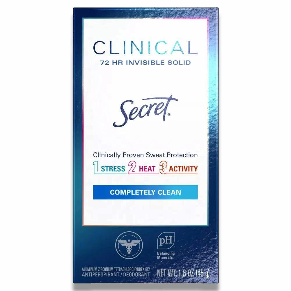 Secret - Clinical Strength Invisible Solid Completely Clean Antiperspirant & Deodorant 1.6 Oz - 12 Pack - Image 2