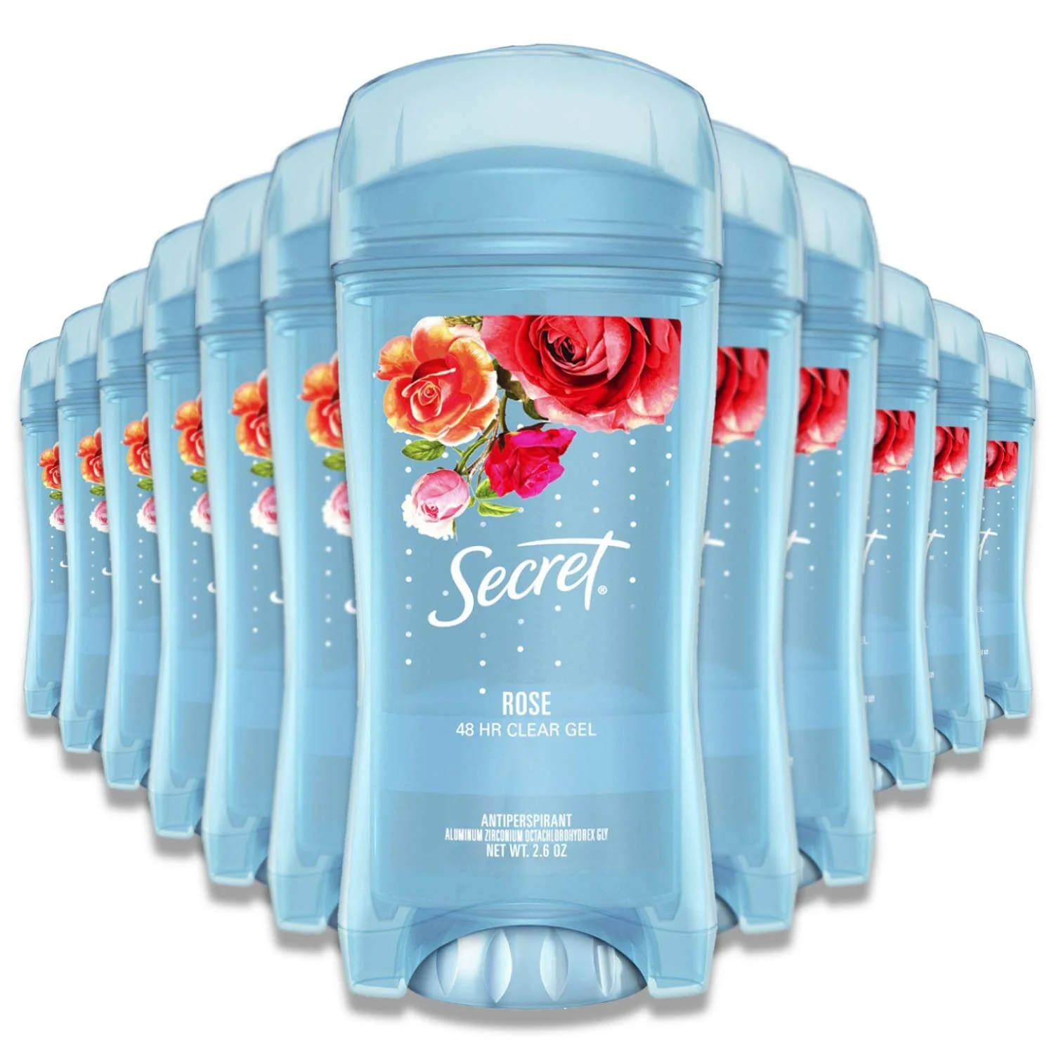 Secret - Antiperspirant & Deodorant, Clear Gel Delicate Rose - 2.6 oz - 12 Pack