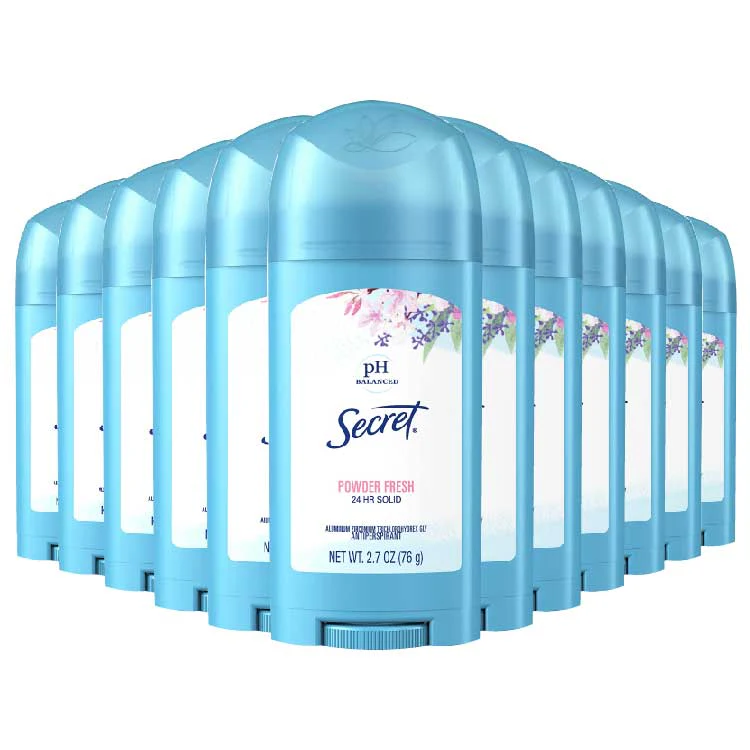 Secret - Antiperspirant & Deodorant Solid Stick, Powder Fresh - 2.7 oz - 12 Pack