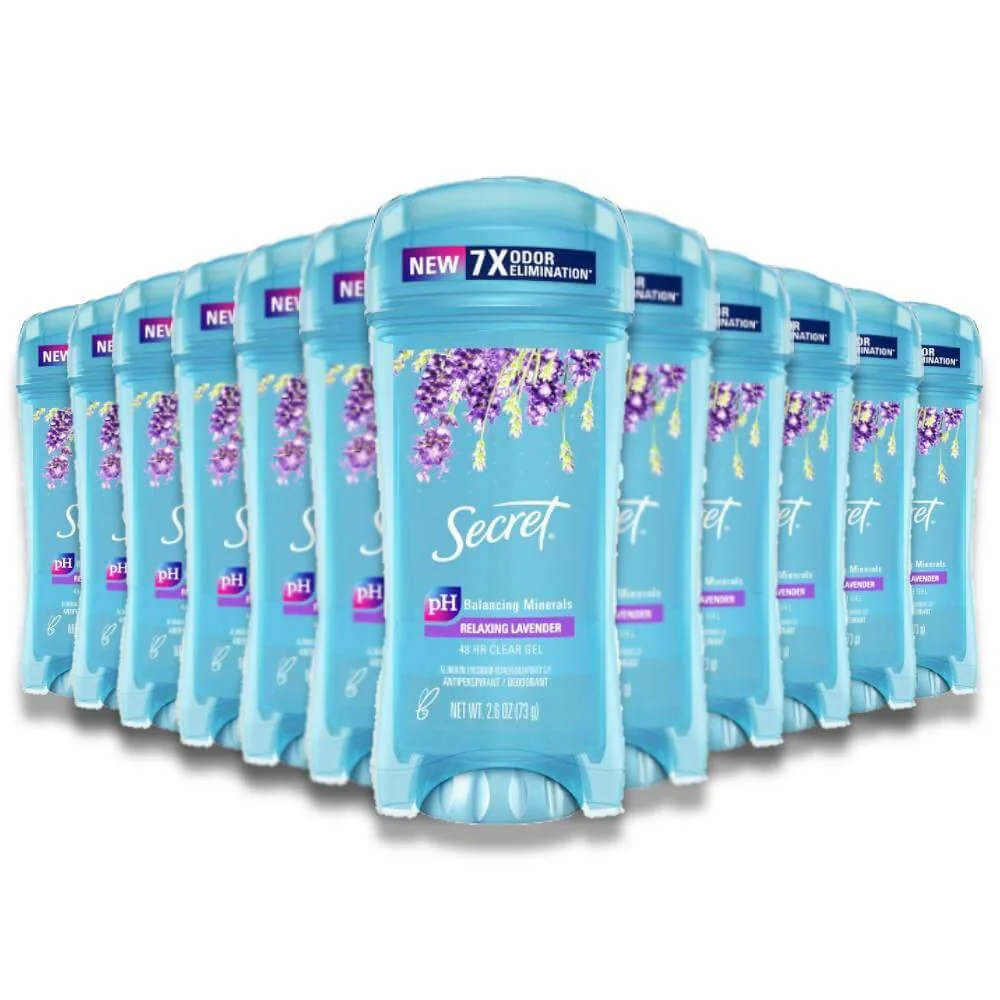 Secret - Clear Gel Lavender Antiperspirant & Deodorant - 2.6 Oz - 12 Pack
