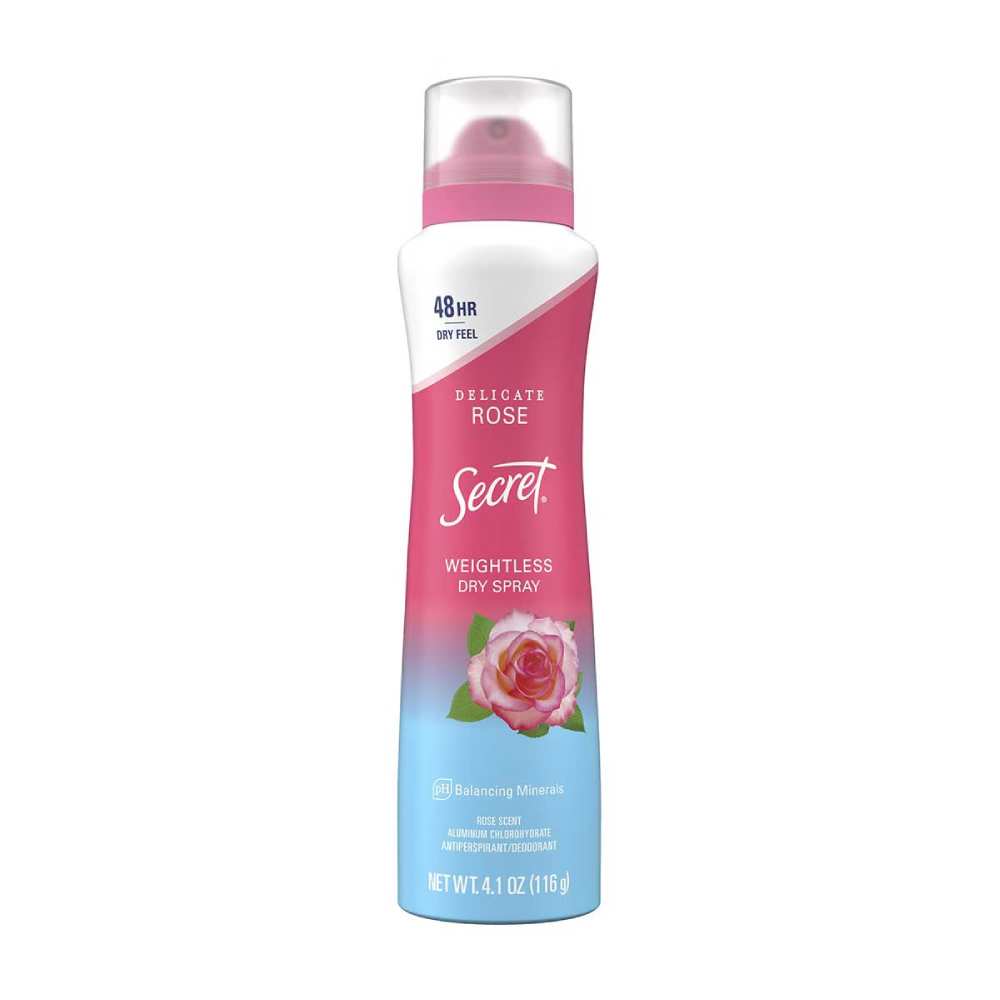 Secret - Dry Spray Antiperspirant Deodorant for Women, Wild Rose & Argan Oil Scent - 4.1 Oz - 12 Pack - Image 2