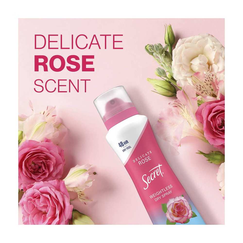 Secret - Dry Spray Antiperspirant Deodorant for Women, Wild Rose & Argan Oil Scent - 4.1 Oz - 12 Pack - Image 3