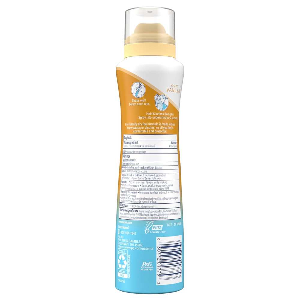 Secret - Dry Spray Antiperspirant Deodorant Vanilla And Argan Oil - 4.1 Oz - 12 Pack - Image 3