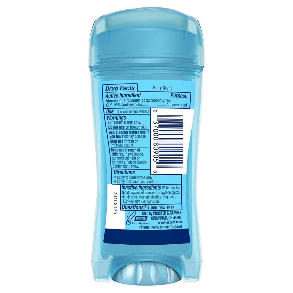Secret Clear Gel Berry Antiperspirant & Deodorant  2.6 Oz - 12 Pack - Image 3