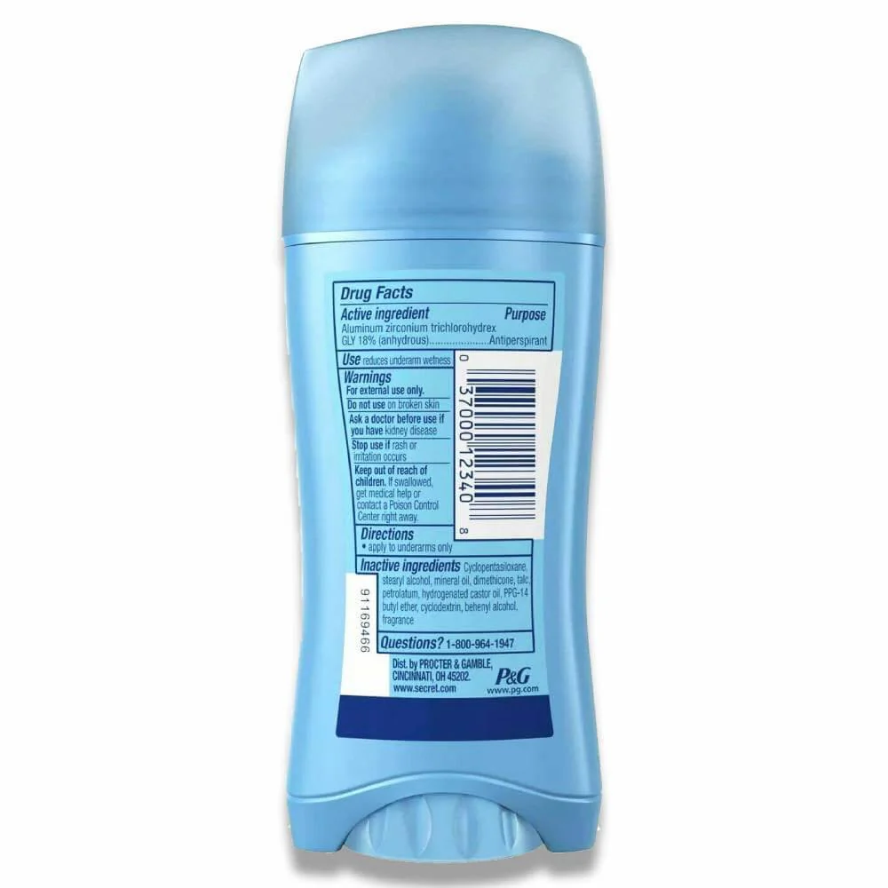 Secret - Invisible Solid Antiperspirant Deodorant, Unscented - 2.6 Oz  - 12 Pack - Image 3