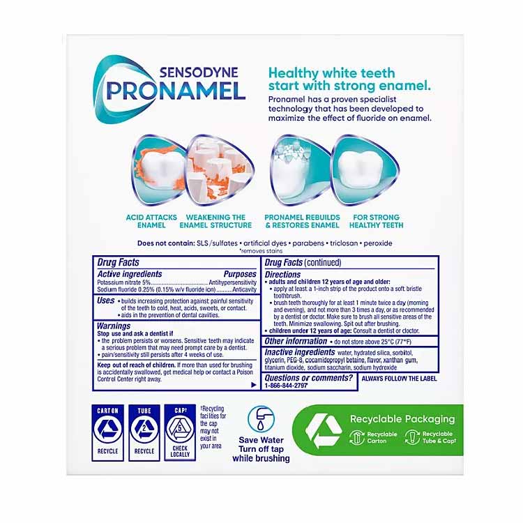 Sensodyne Pronamel Advanced Whitening Toothpaste, 6.5 oz., 4 pk - Image 2