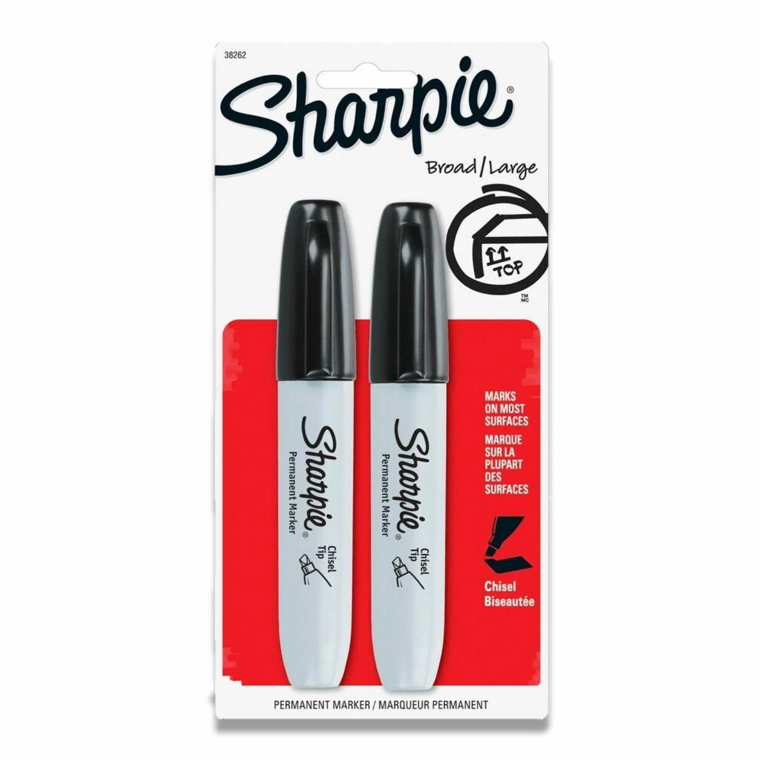 Sharpie - Permanent Marker Chisel Tip Broad Black - Pack of Two - 48 Pack - Image 2