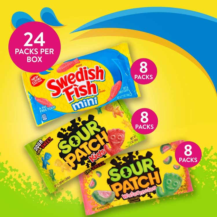 Sour Patch Kids and Swedish Fish Soft and Chewy Candy Variety Pack - 24 Pack - Image 3