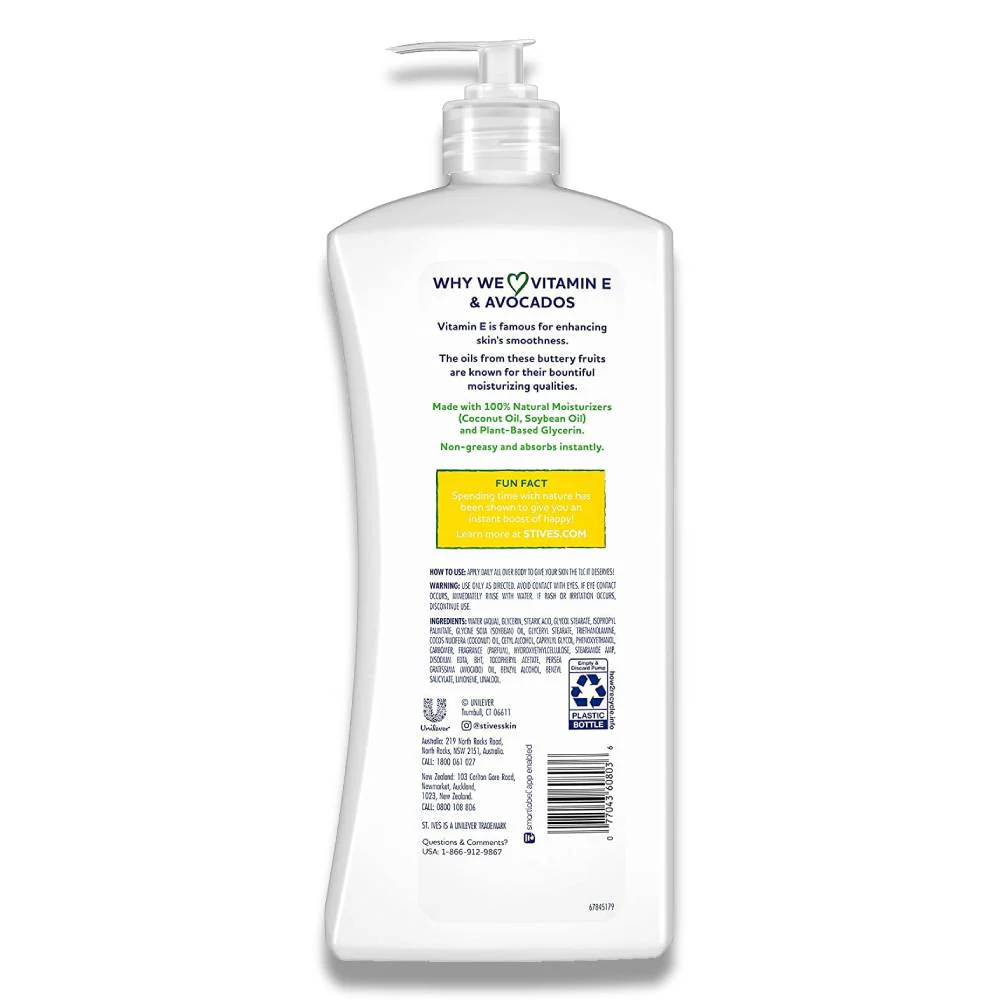 St. Ives - Hydrating Body Lotion, Vitamin E and Avocado - 21 Oz - 4 Pack - Image 3
