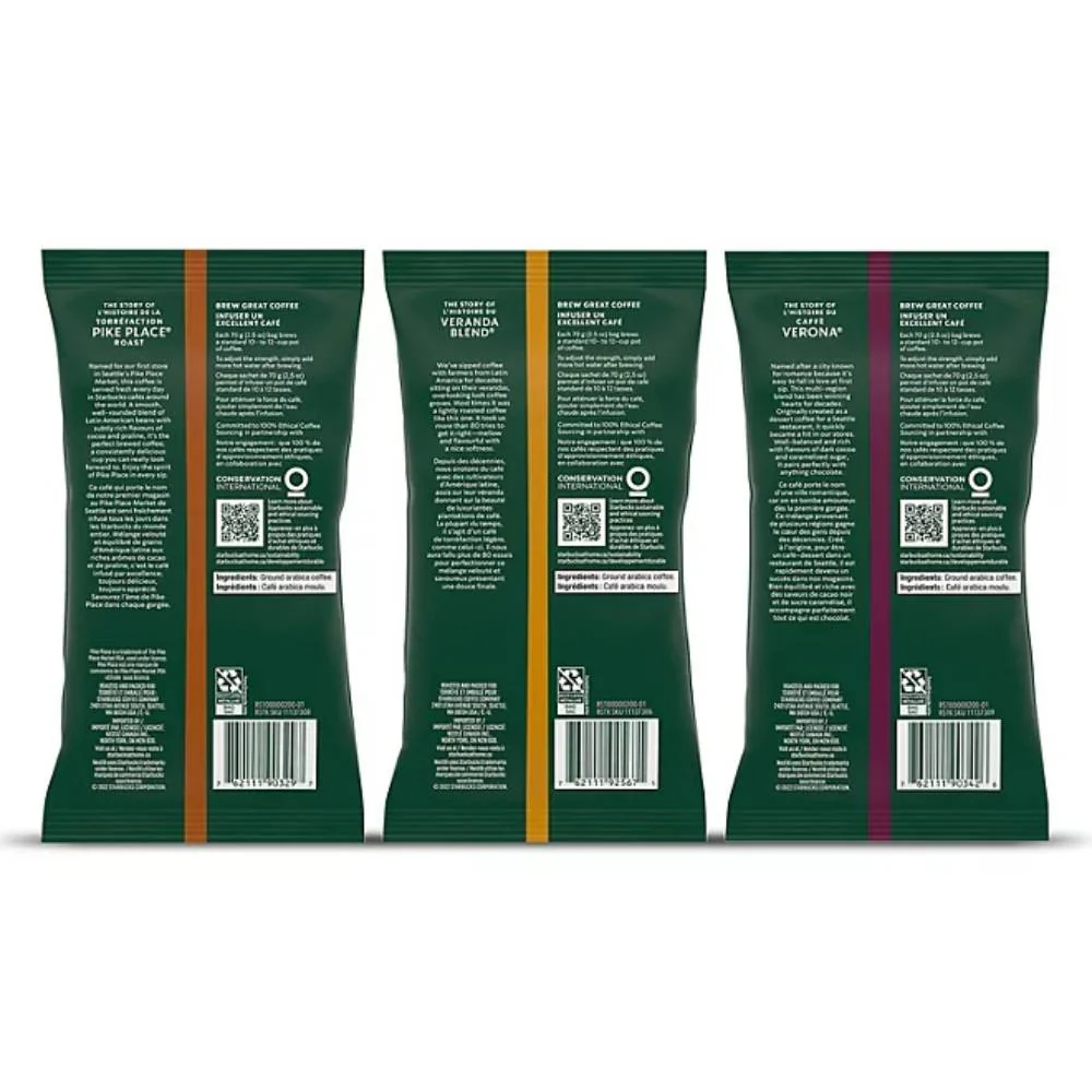 Starbucks - Ground Coffee Variety Pack - 2.5 Oz - 10 Pack - Image 2