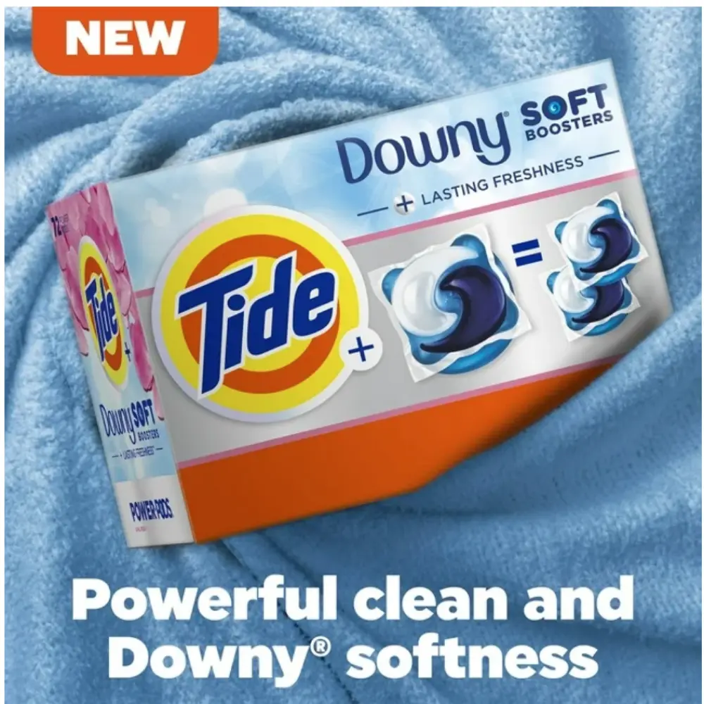Tide - Power PODs Downy Soft Boosters Laundry Detergent Pacs, April Fresh, 72 Ct - Image 3