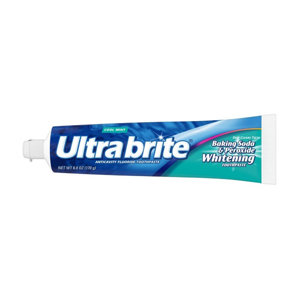 Ultra Brite - Baking Soda and Peroxide Whitening Toothpaste, Cool Mint - 6 Oz - 24 Pack - Image 4