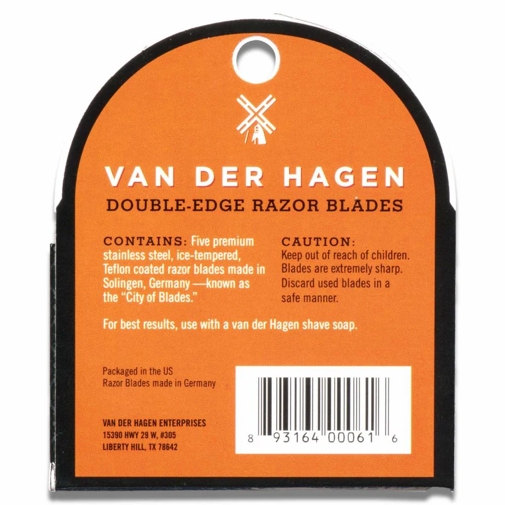 Van Der Hagen - Steel Razor Blades Double Edge Stainless - 5 Ct - 24 Pack - Image 3