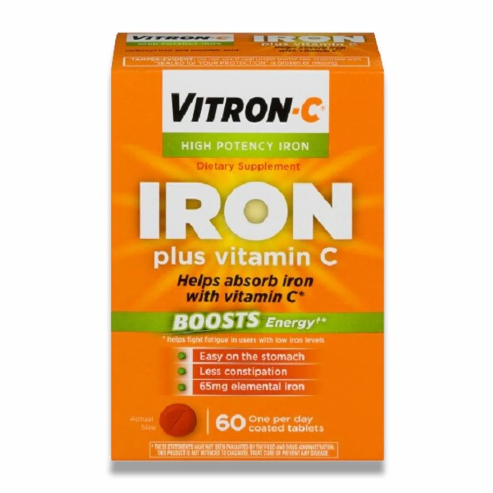 Vitron-C - High Potency Iron Plus Vitamin C Tablets - 60 Count - 12 Pack - Image 2