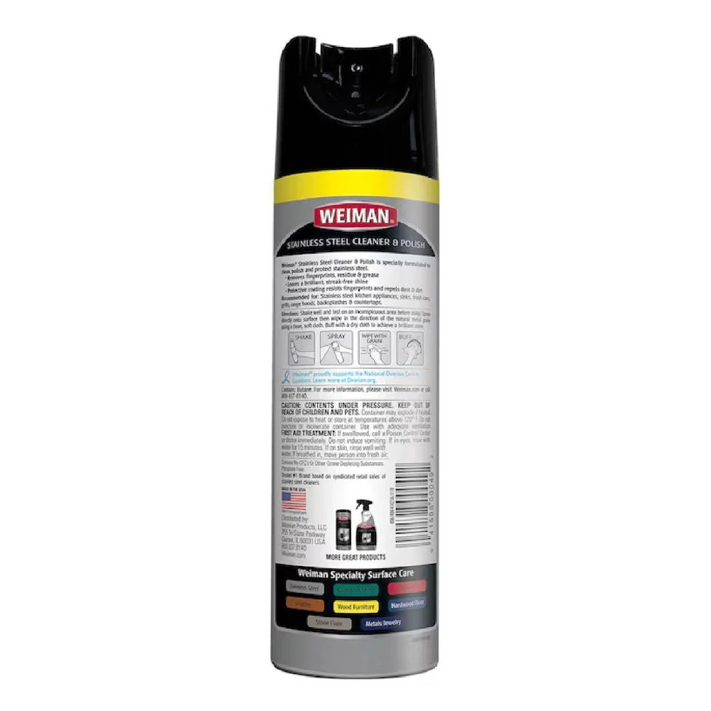 Weiman Stainless Steel Kitchen and Home Appliance Cleaner & Polish - 17 Oz - 3 Pack - Image 3