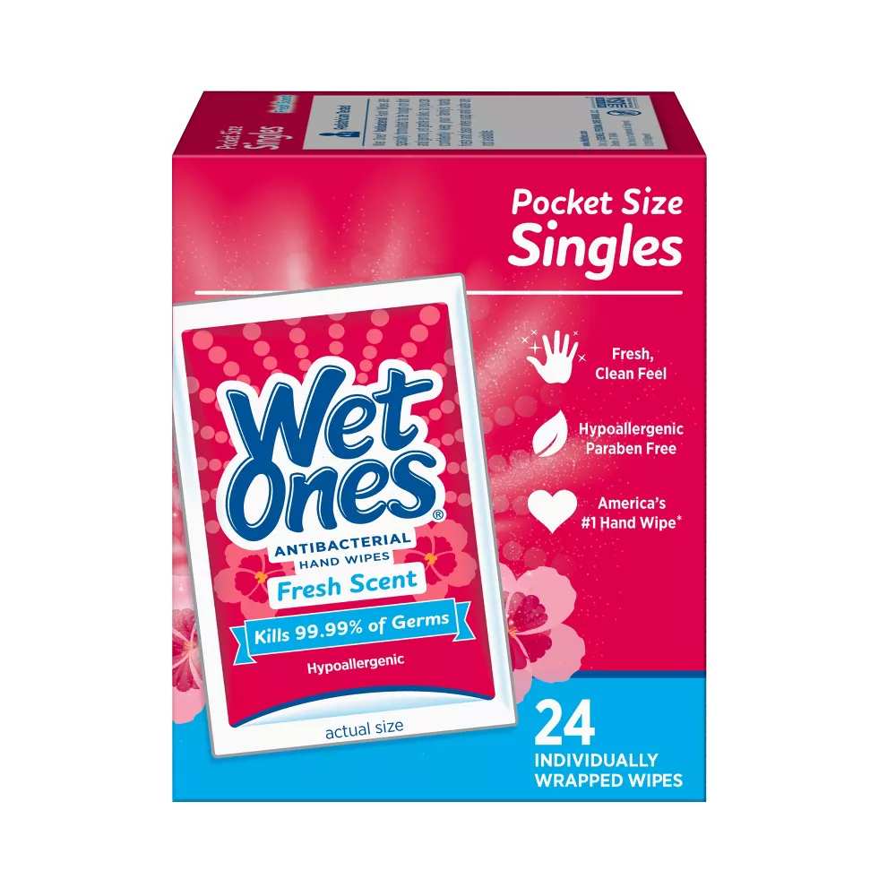 Wet Ones - Antibacterial Hand Wipes Singles - Fresh Scent - 24 Ct - 10 Pack - Image 3